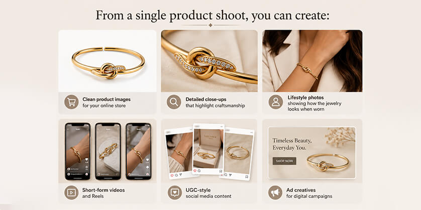 From a single product shoot, you can create