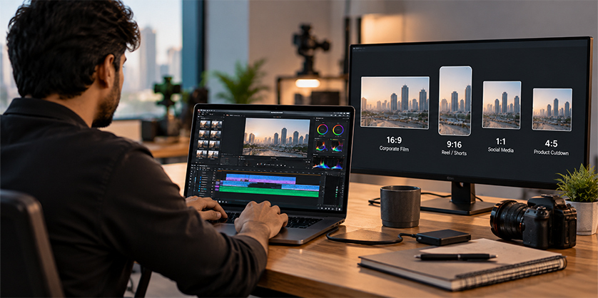 Multi-Format Video Editing Workspace